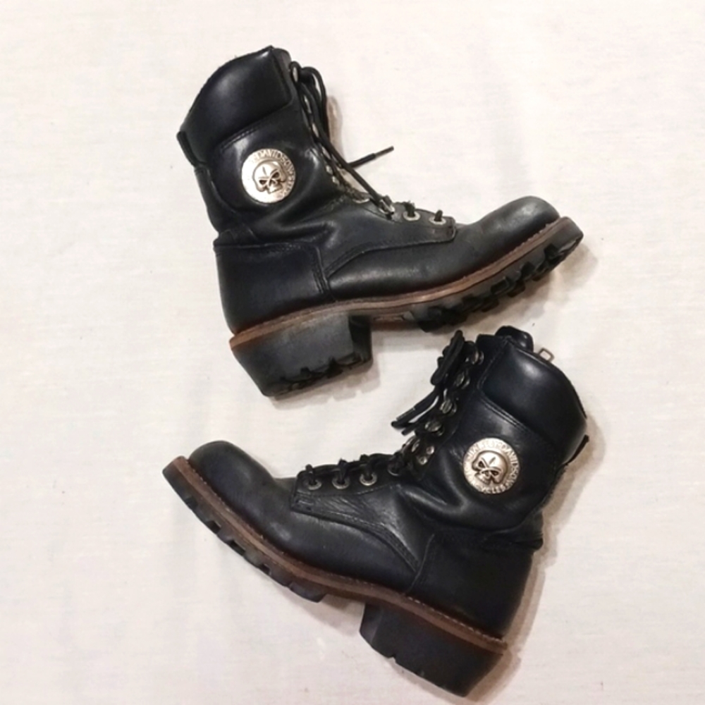 Harley-Davidson Marauder Motorcycle Boots Black Leather Women's Size 10